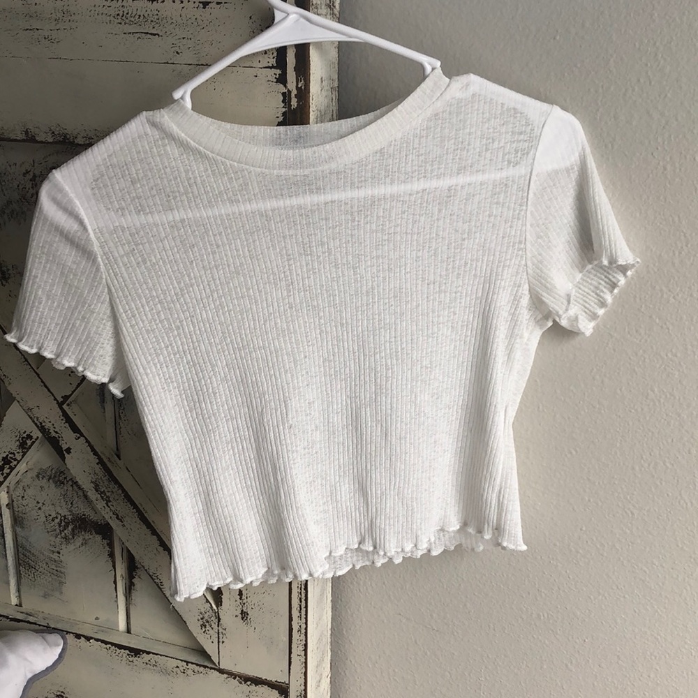 A white sheer shirt